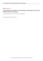 Tuning approach of dynamic control strategy of temperature set-point for existing commercial buildings