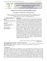 Disclosure of corporate social responsibility practices