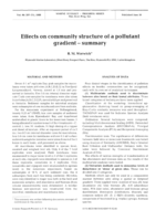 Effects on community structure of a pollutant gradient - summary