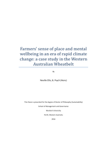 Farmers’ sense of place and mental wellbeing in an era of rapid climate change: A case study in the Western Australian Wheatbelt