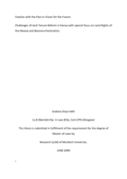 Fixation with the past or vision for the future: Challenges of land tenure reform in Kenya with special focus on land rights of the Maasai and Boorana pastoralists
