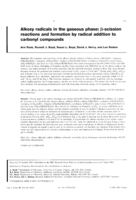 Alkoxy radicals in the gaseous phase: β-scission reactions and formation by radical addition to carbonyl compounds