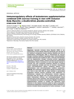 Immunoregulatory effects of testosterone supplementation combined with exercise training in men with Inclusion Body Myositis: A double‐blind, placebo‐controlled, cross‐over trial