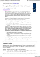 Management of a student centred online environment