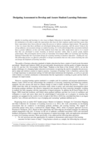 Designing assessment to develop and assure student learning outcomes