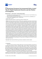 Undermining European environmental policy goals? The EU water framework directive and the politics of exemptions