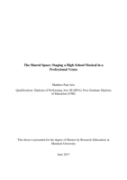 The shared space: Staging a high school musical in a professional venue