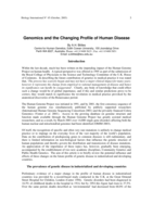 Genomics and the changing profile of human disease