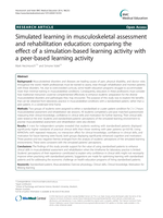 Simulated learning in musculoskeletal assessment and rehabilitation education: Comparing the effect of a simulation-based learning activity with a peer-based learning activity