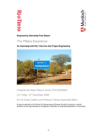 The Pilbara experience: an internship with Rio Tinto Iron Ore Project Engineering