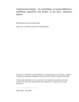 Captured becomings: an assemblage of sexual difference, neoliberal capitalism and bodies in the boys' education debate