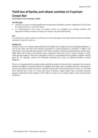 Yield loss of barley and wheat varieties to Fusarium Crown Rot