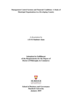 Management control systems and financial conditions: A study of municipal organizations in a developing country