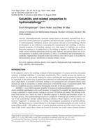 Solubility and related properties in hydrometallurgy