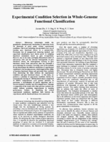 Experimental condition selection in whole-genome functional classification
