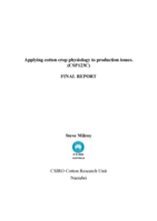 Applying cotton crop physiology to production issues
