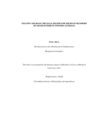 Yellowcake Road: The legal regime for the road transport of uranium oxide in Western Australia