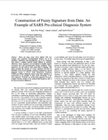 Construction of fuzzy signature from data: An example of SARS pre-clinical diagnosis system
