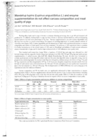 Mandelup lupins (Lupinus angustifolius L.) and enzyme supplementation do not affect carcass composition and meat quality of pigs