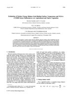 Estimation of surface energy balance from radiant surface temperature and NOAA AVHRR sensor reflectances over agricultural and native vegetation