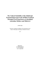 The cultural suitability of the Edinburgh Postnatal Depression Scale (EPDS) examined through lived experiences of Aboriginal Australian mothers and midwives