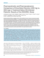 Pharmacokinetic and pharmacodynamic comparison of Once-daily efavirenz (400 mg vs. 600 mg) in Treatment-Naïve HIV-Infected Patients: Results of the ENCORE1 study