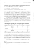 Resistant starch content in different types of rice in response to a range of cooking and cooling conditions