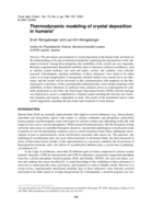 Thermodynamic modeling of crystal deposition in humans