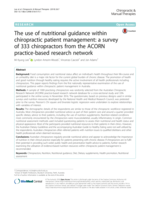 The use of nutritional guidance within chiropractic patient management: a survey of 333 chiropractors from the ACORN practice-based research network