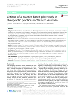 Critique of a practice-based pilot study in chiropractic practices in Western Australia