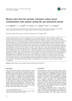 Merino ewes bred for parasite resistance reduce larval contamination onto pasture during the peri-parturient period