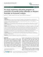An injury awareness education program on outcomes of juvenile justice offenders in Western Australia: an economic analysis