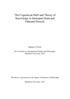 The Copernican shift and Theory of Knowledge in Immanuel Kant and Edmund Husserl