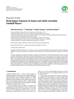 Head impact exposure in junior and adult Australian football players