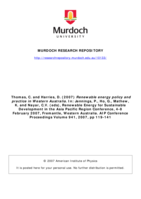 Renewable energy policy and practice in Western Australia