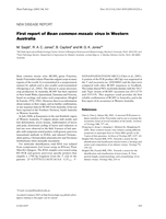 First report of Bean common mosaic virus in Western Australia