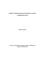 Usability themes in high and low context cultures: A comparative study
