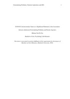 Socioeconomic status as a significant moderator in the association between adolescent externalizing problems and parents