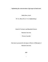 Optimising the concentration of glycogen in lamb meat