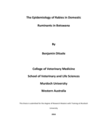 The epidemiology of Rabies in domestic ruminants in Botswana