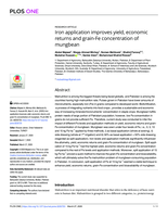 Iron application improves yield, economic returns and grain-Fe concentration of mungbean