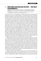 Western Australian history: The next assignments: Address to the History Council of Western Australia