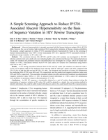 A simple screening approach to reduce B*5701-associated abacavir hypersensitivity on the basis of sequence variation in HIV reverse transcriptase
