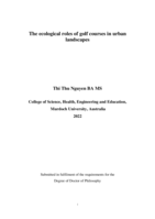 The ecological roles of golf courses in urban landscapes