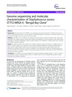 Genome sequencing and molecular characterisation of Staphylococcus aureus ST772-MRSA-V, “Bengal Bay Clone”