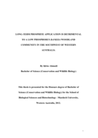 Long-term phosphite application is detrimental to a low phosphorus banksia woodland community in the southwest of Western Australia