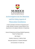 An investigation into arc detection and fire safety aspects of photovoltaic installations