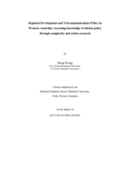 Regional development and telecommunications policy in Western Australia: accessing knowledge to inform policy through complexity and action research