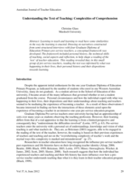 Understanding the text of teaching: Complexities of comprehension