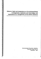 Effects of light and temperature on the photosynthesis of seagrasses, epiphytes and macroalgae and implications for management of the Albany harbours